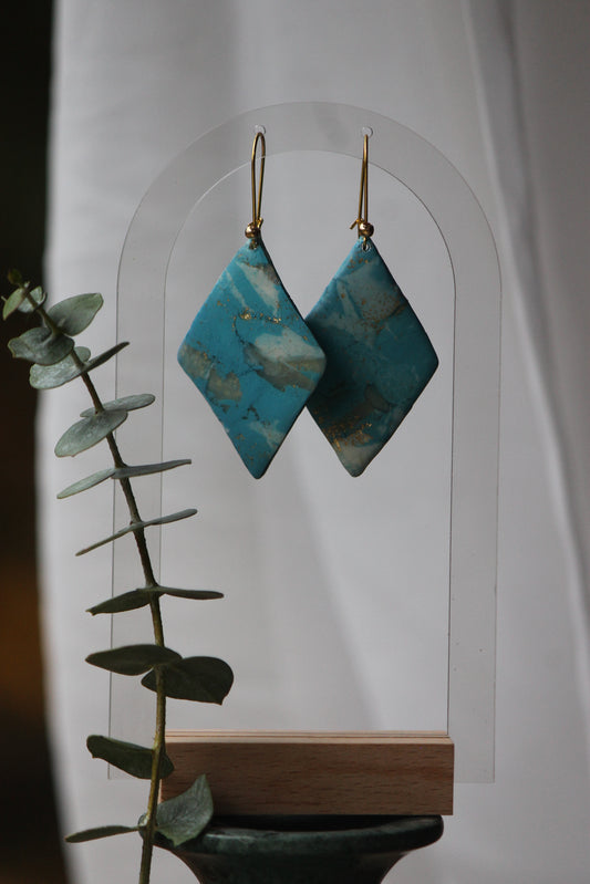 faux stone clay earrings